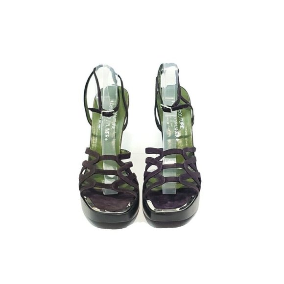 Donald Pliner Platform Heels Ankle Strap Open Toe Purple Womens US 9.5 - Picture 3 of 7